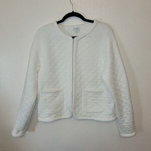 J. Crew Womens Quilted Jacket In Ivory Size Medium